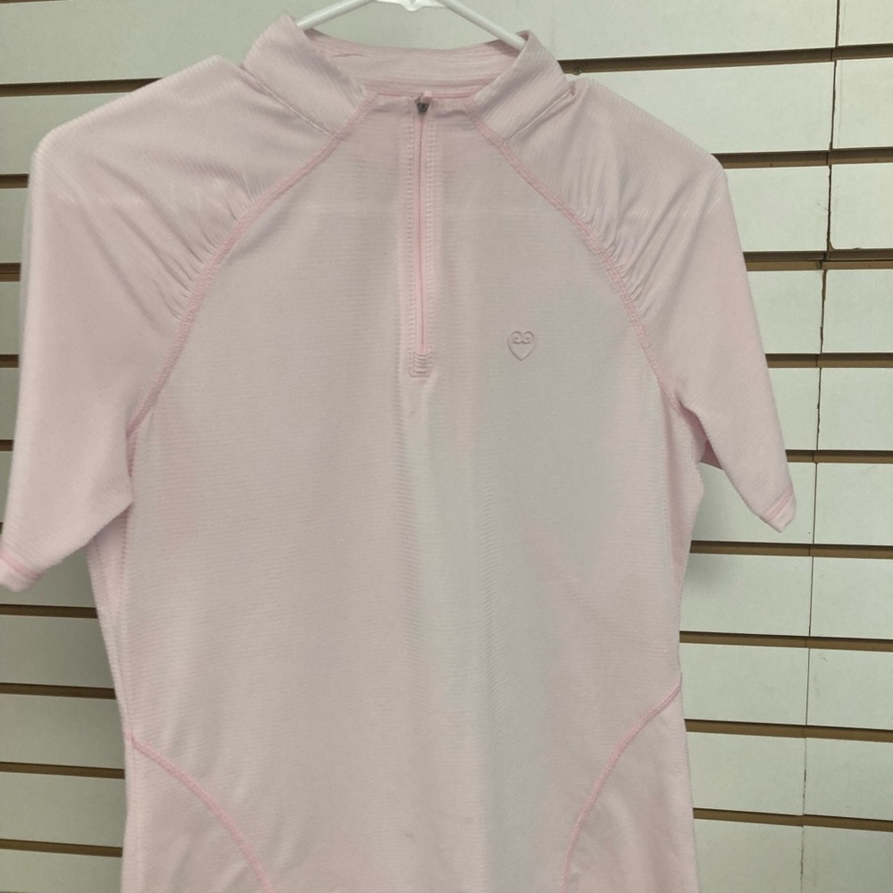G/Fore Featherlight Quarter Zip Top- Pink with White Stripes